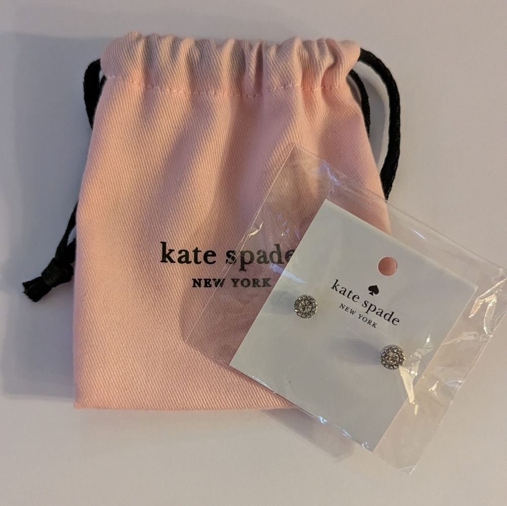 Kate Spade You're a Gem Pave Halo Studs NWT